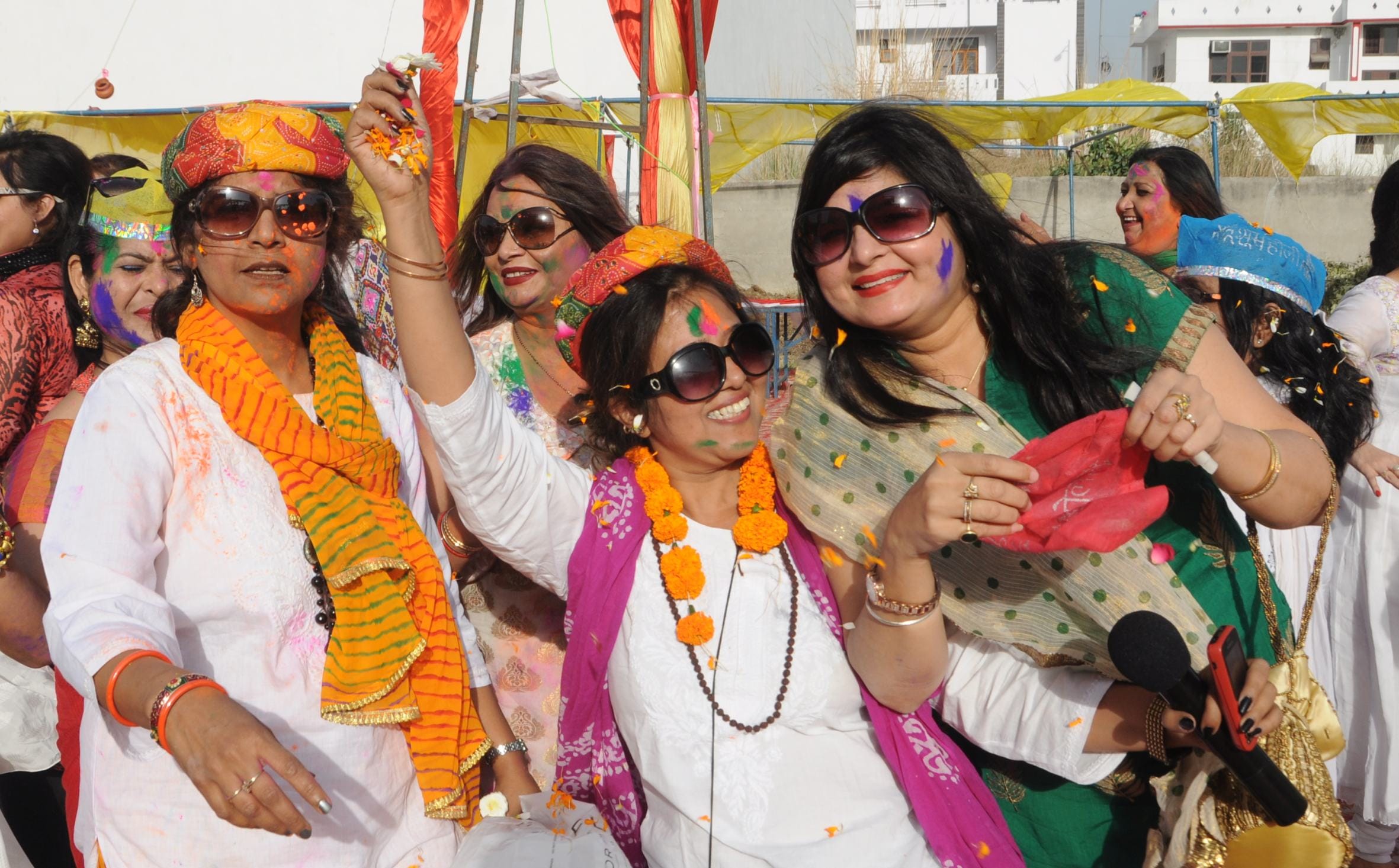 Holi celebration starts in Lucknow.