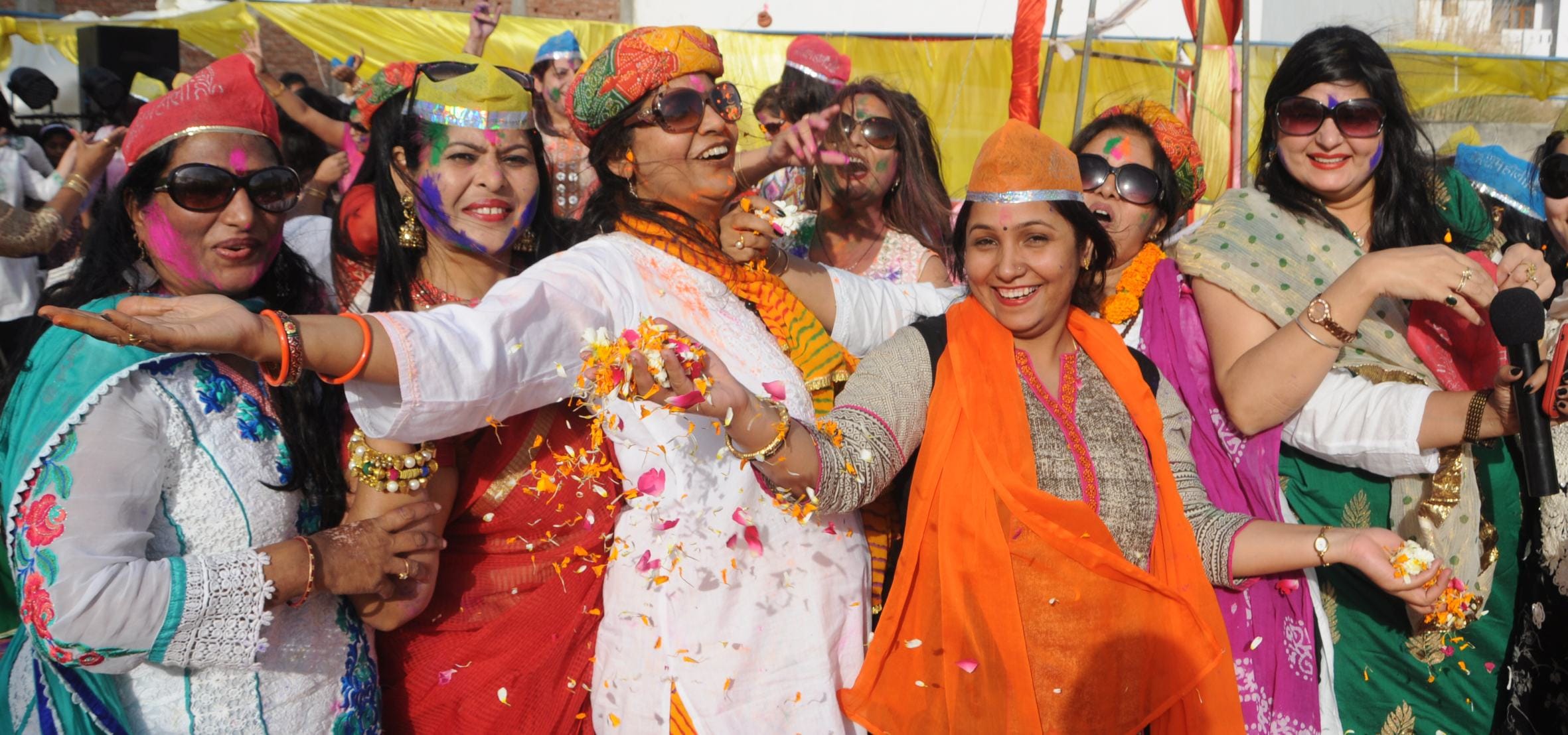 Holi celebration starts in Lucknow.