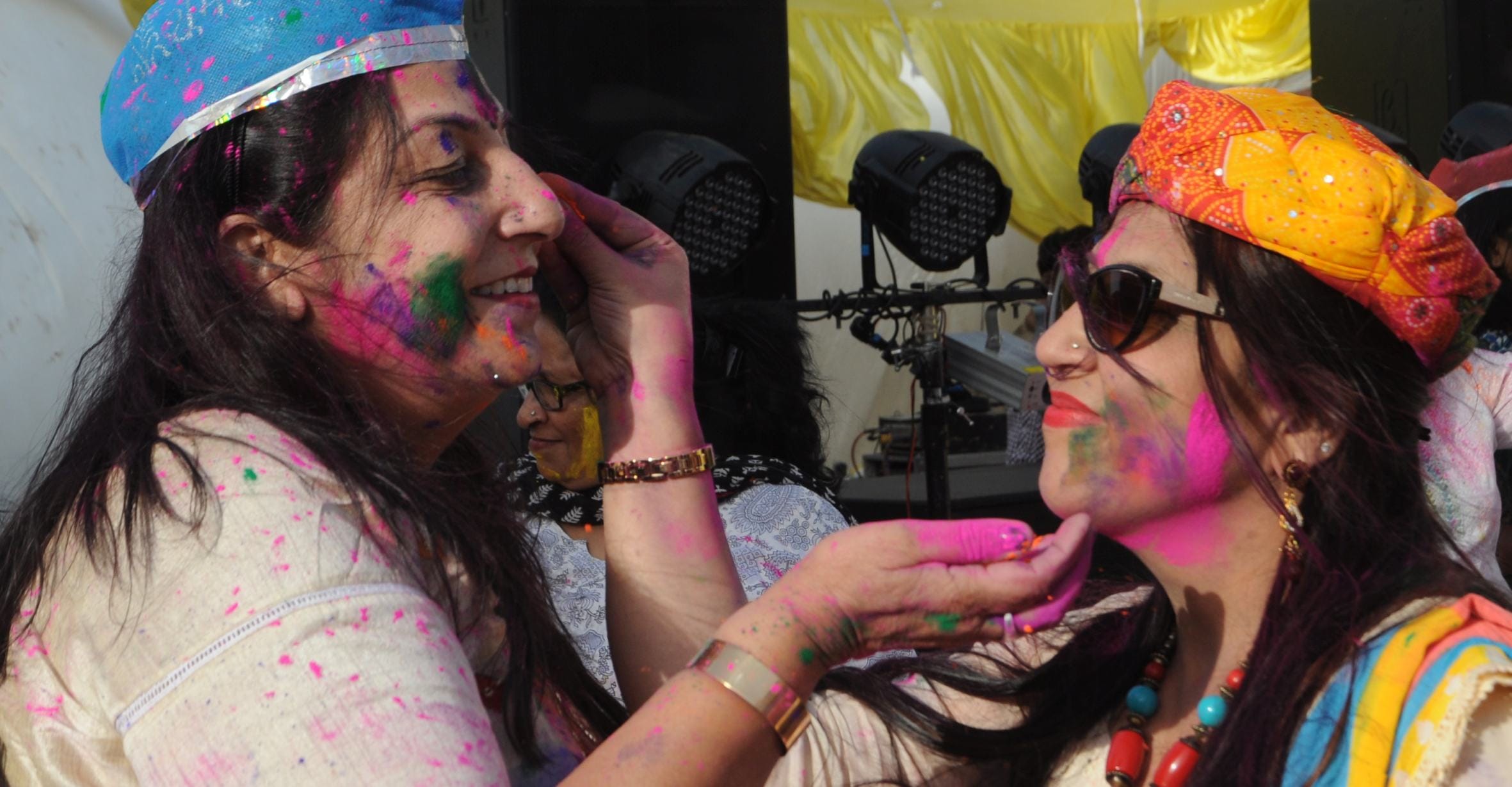Holi celebration starts in Lucknow.