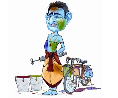 satire on holi celebration.