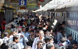 The trains were overcrowded with passengers Allahabad