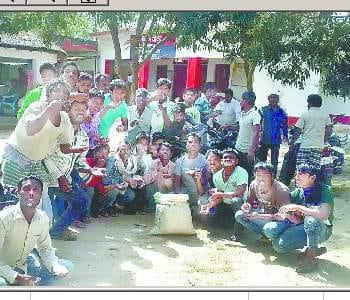 Villagers over the protest after eating the flour
