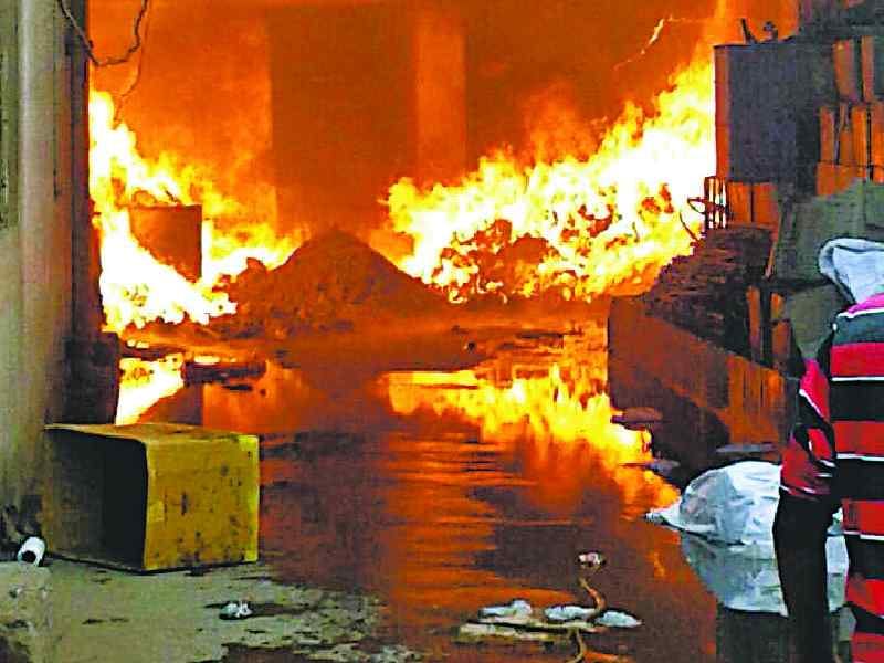 fire, cloth factory, crores loss, ludhiana
