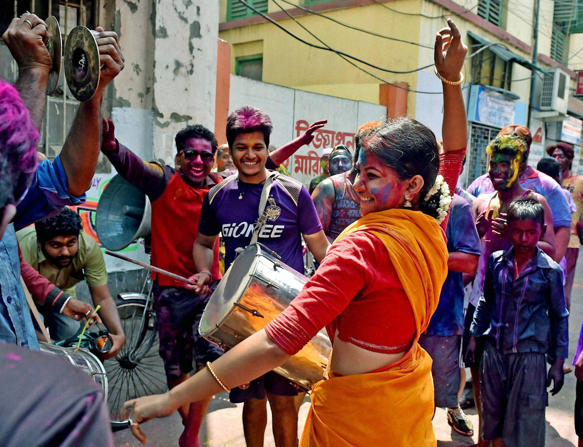 Holi Festival celebration many cities in India