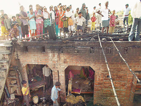 Seven house fire ashes, burnt alive child