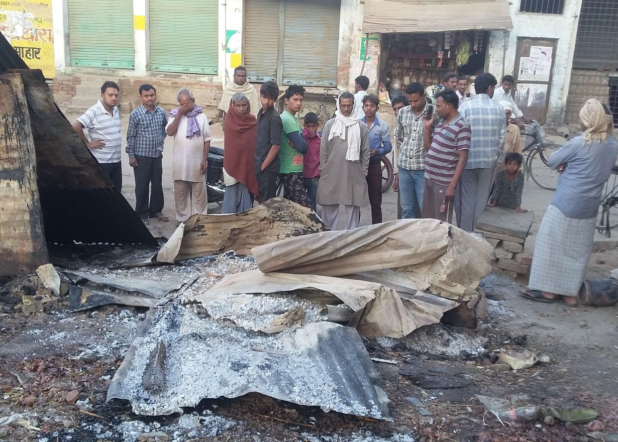 Miscreants burnt the kiosk