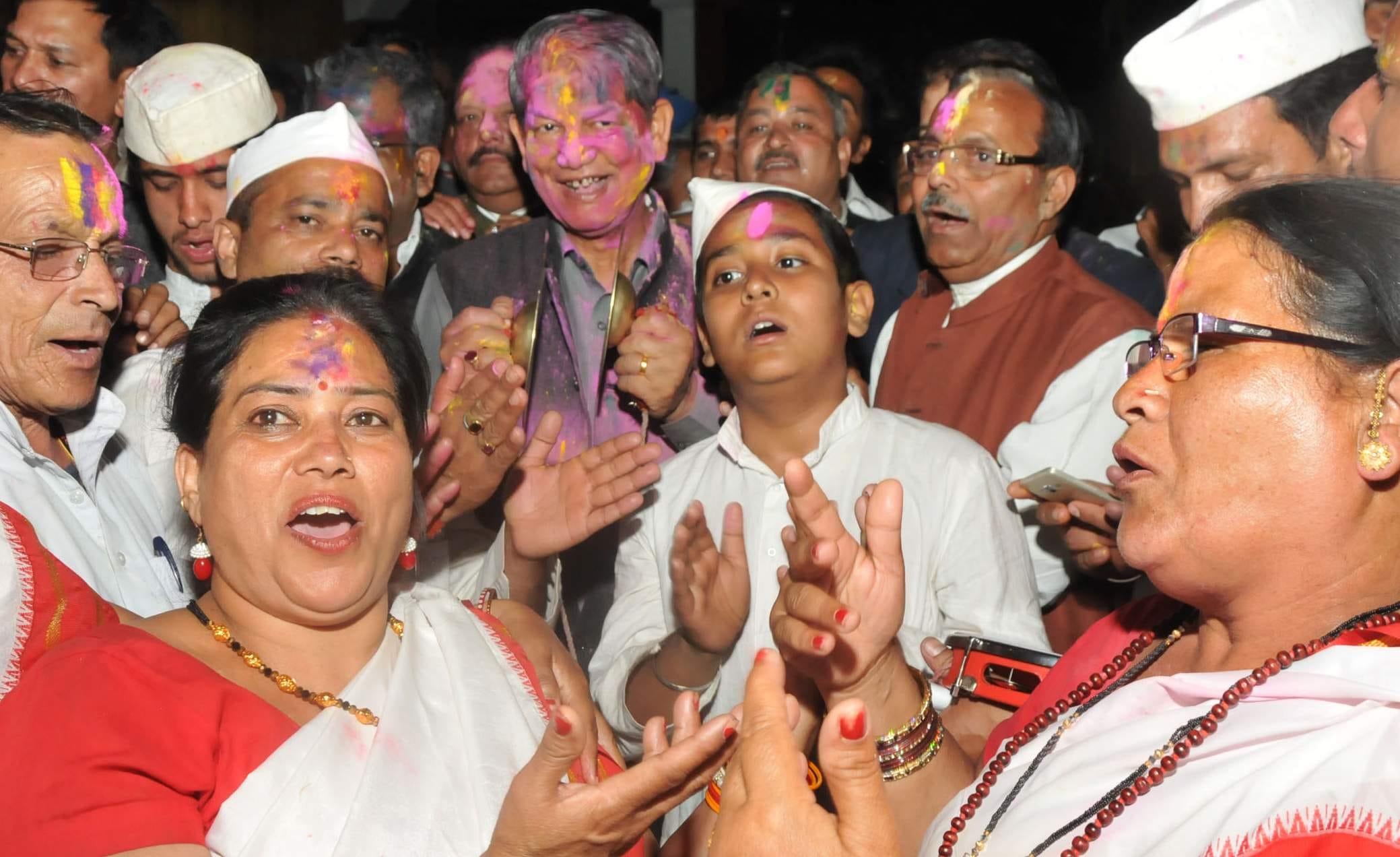 politician holi in uttarakhand.