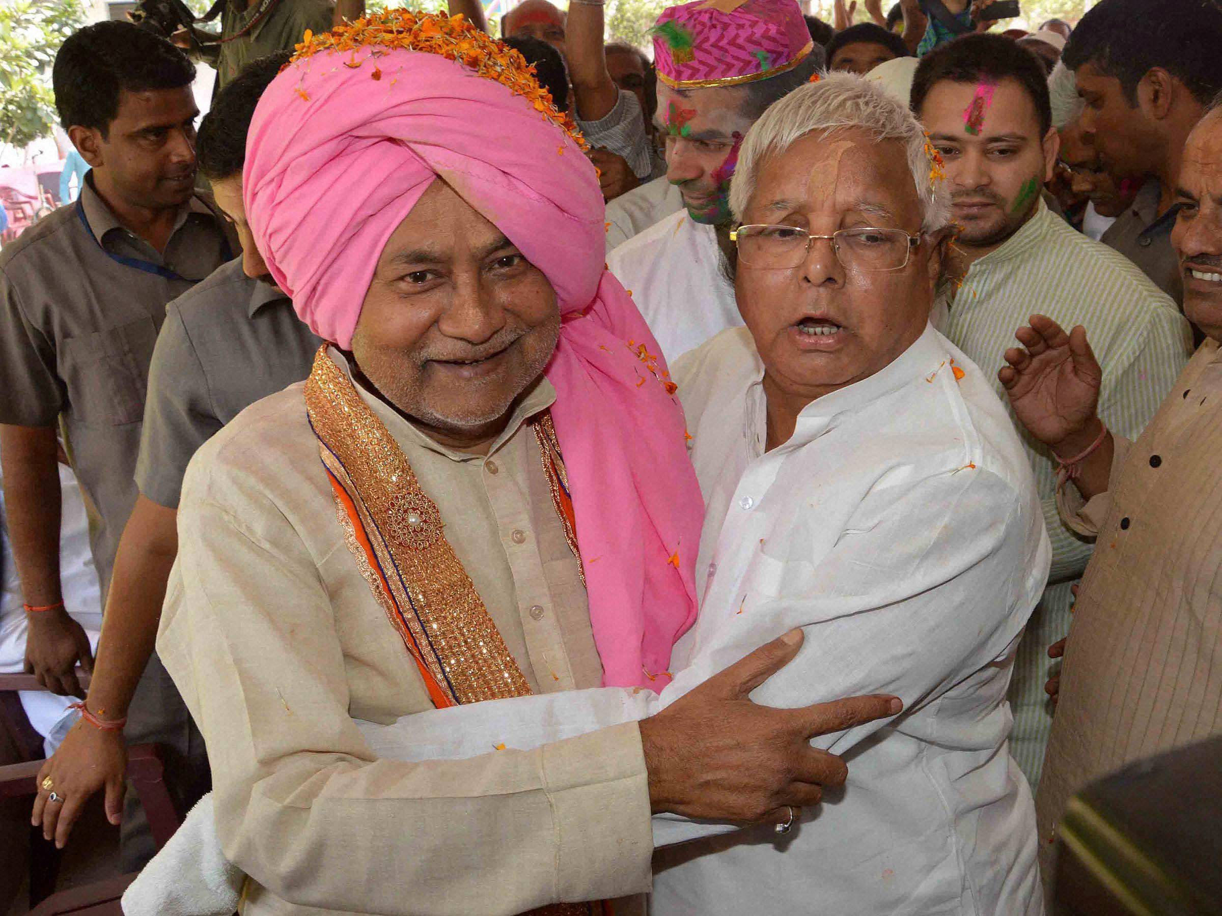politician play holi in Different moods