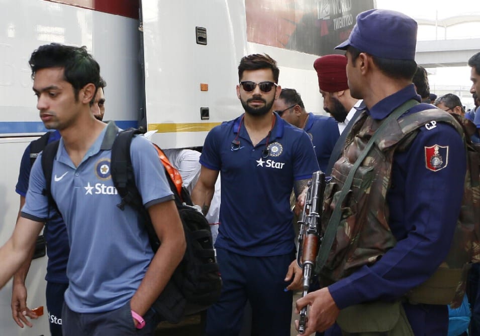 T20 world cup match: team india reached chandigarh