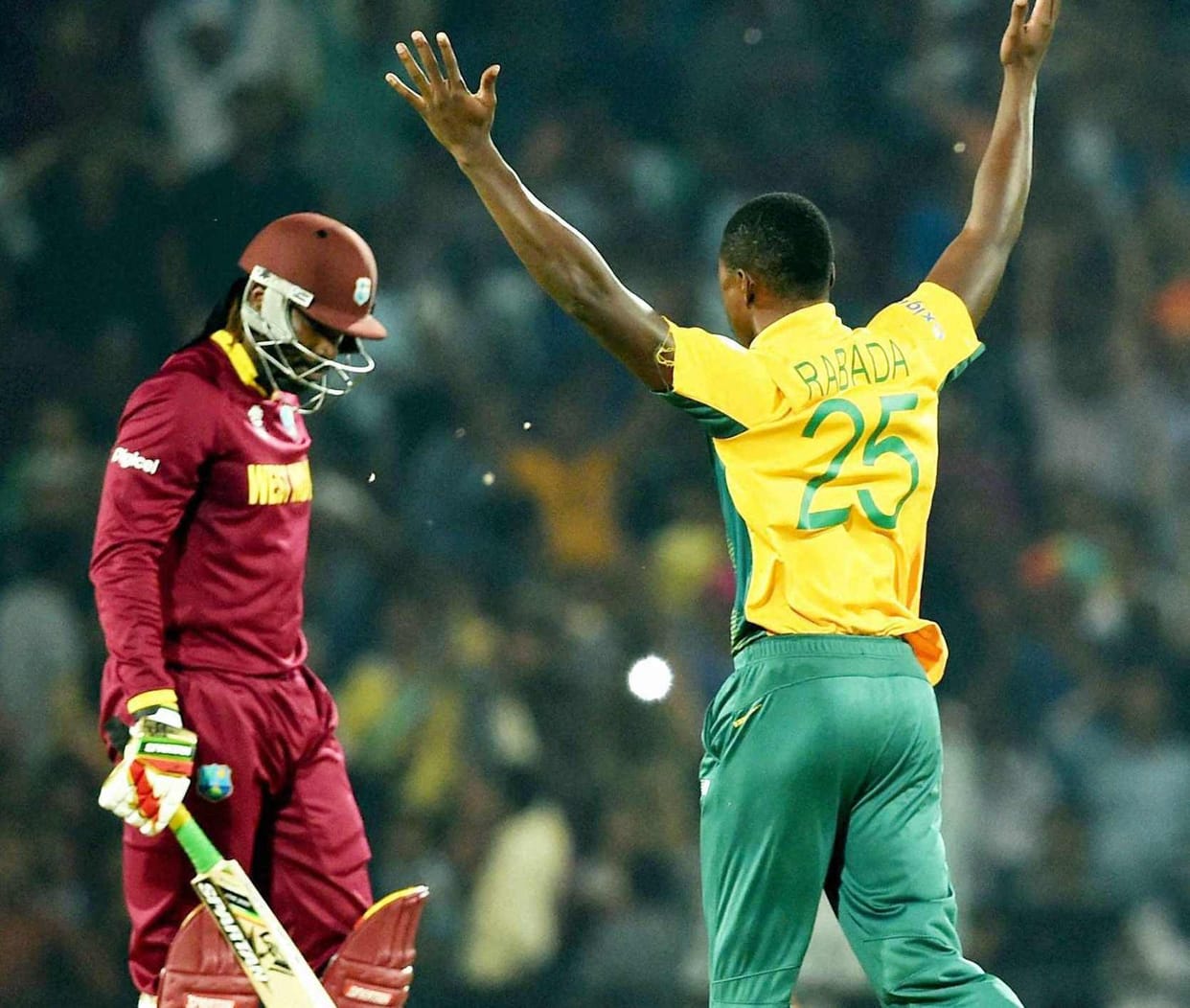 Chris Gayle 4th time failed to score more than 15 run vs SA