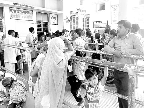 The crowd began to grow in hospital patients