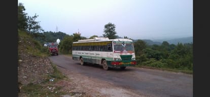 blast in hrtc bus tyre at karsog shimla route.