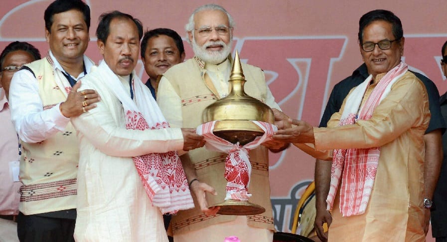 Assam assembly election: Narendra Modi looks in different styles during election campaign launching