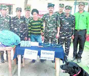 smuggler arrested with explosive 