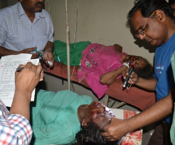  Three died and 18 injured in an accident in bahraich.