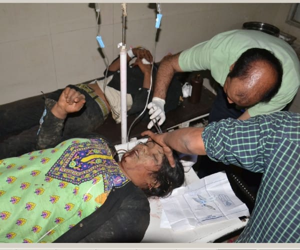  Three died and 18 injured in an accident in bahraich.