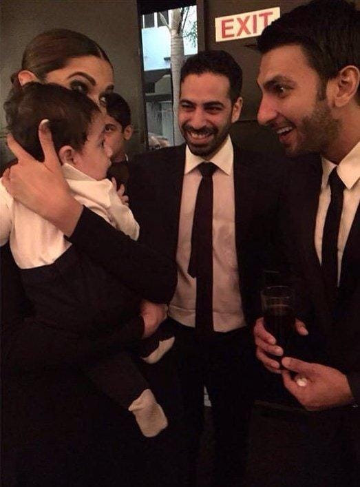 Deepika Padukone and Ranveer Singh with this cutie pie