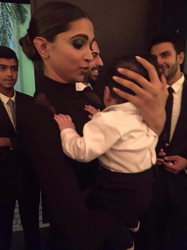 Deepika Padukone and Ranveer Singh with this cutie pie