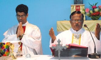 Easter Vigil celebrated by lighting candles Night