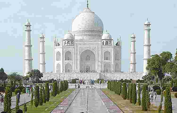 several years ago the taj mahal was covered with trees 