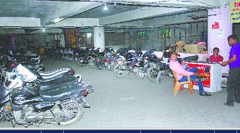 Huge Megamart illegal parking , month earning eight million