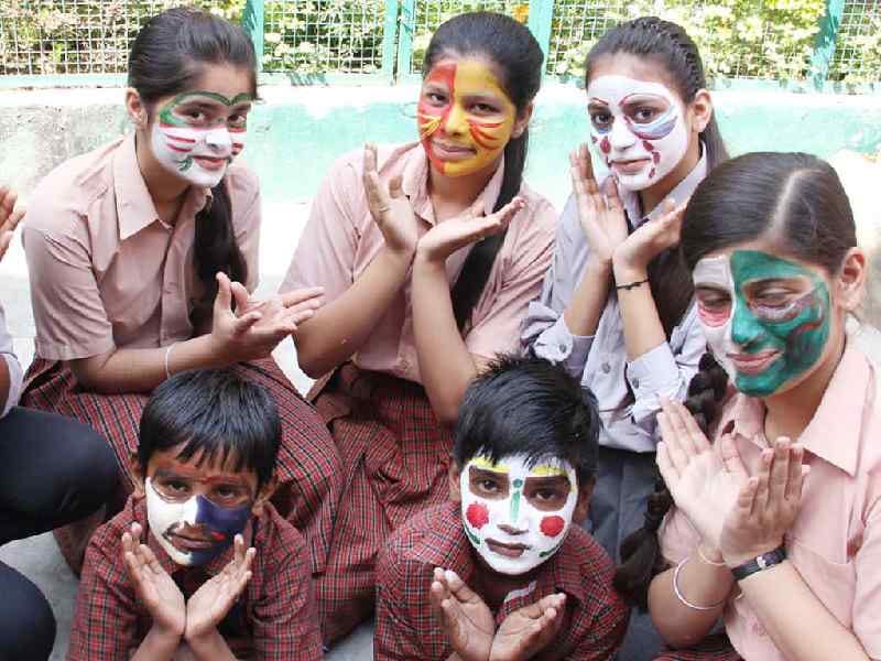 world drama day, face painting, sant solder school, programe, jalandhar