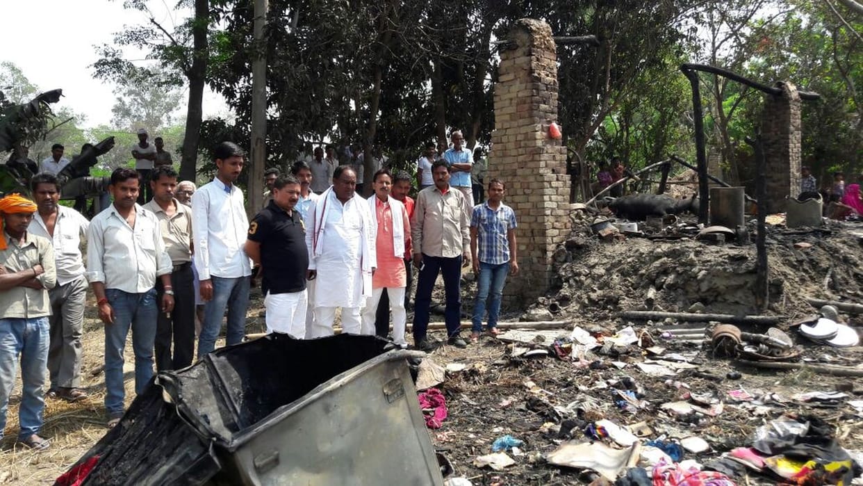 Woman burnt by fire, death of cattle