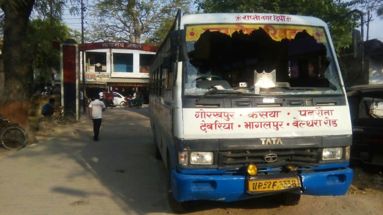 Bus driver injured in bike