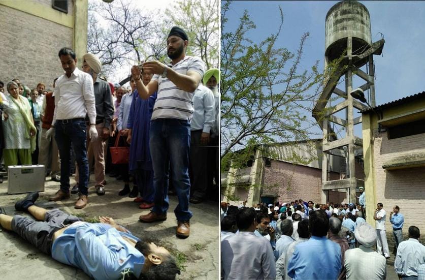 HMT factory employee suicide by jumping from the water tank