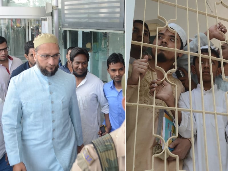 owaisi reaches lucknow and deva sharif