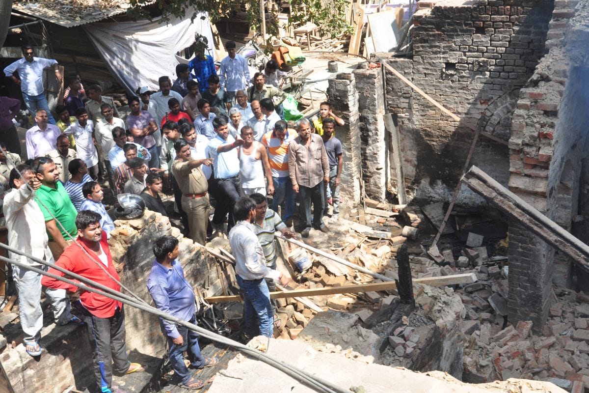 A raging fire in the warehouse of furniture, child's death
