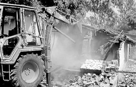  Bungalow number 58 went on the illegal construction of the bulldozers