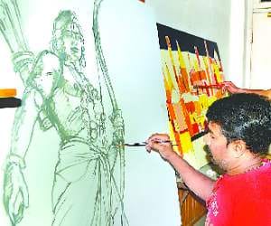 Tribal King Rama appeared somewhere on the canvas