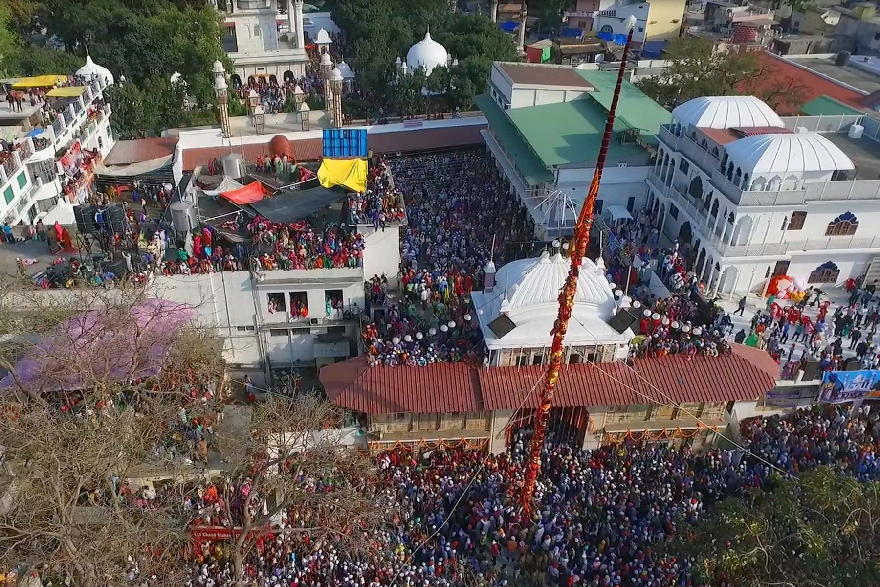 drone make video of darbar sahib jhanda mela in dehradun