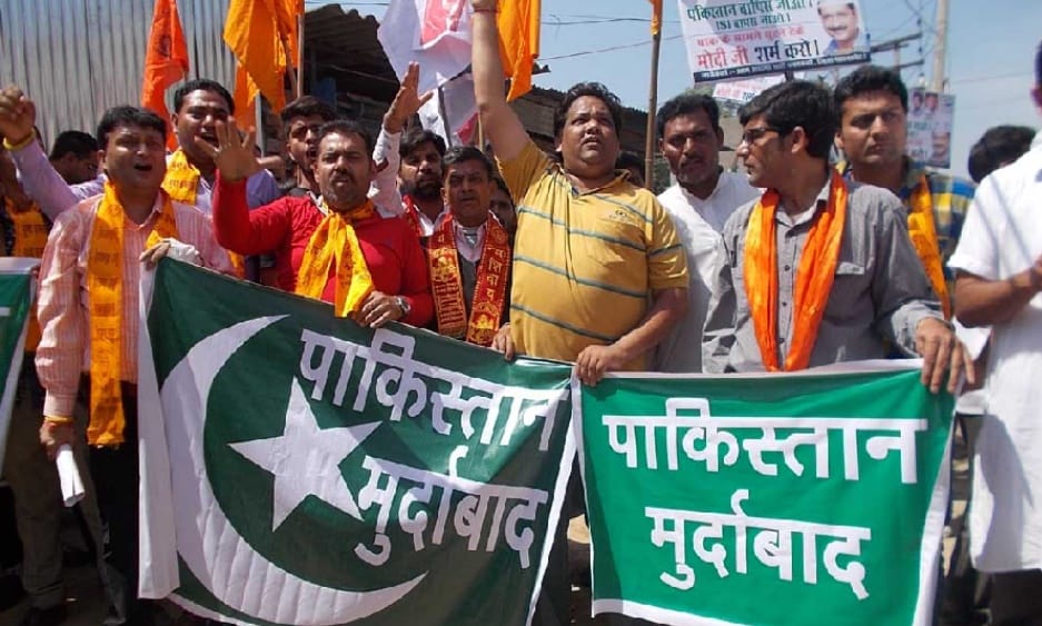 protest against pak investigative team of pathankot terror attack