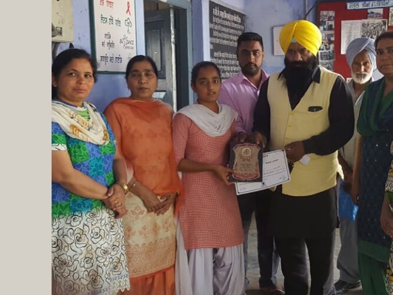 student honored, Village singhabhgavantapura school, kurali 