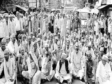 The farmers blocked highways