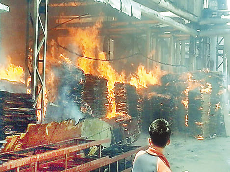 Plywood factory fire damage million