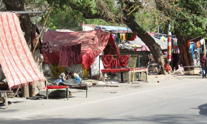 Possession on footpaths, street looks jam