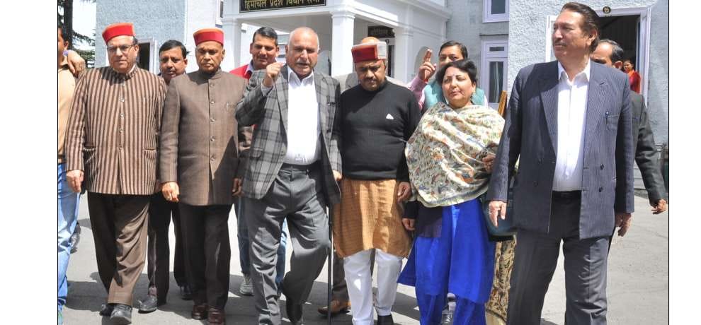 crisis of confidence in hp govt, BJP walkout from hp vidhansabha.