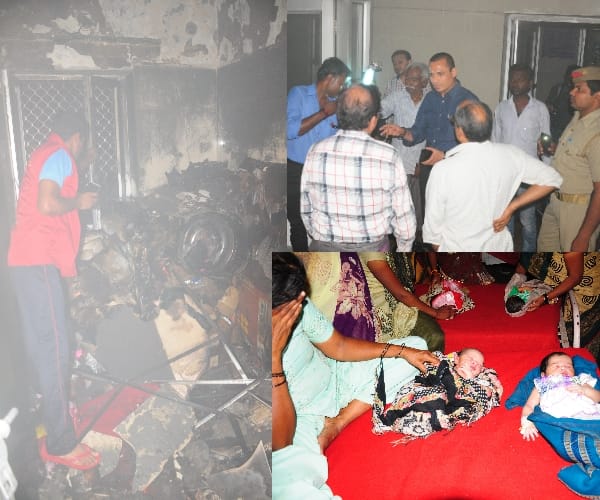 Fire in jhalkari bai hospital in Lucknow.