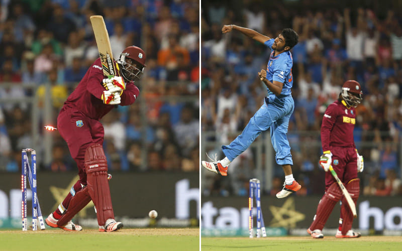 icc t20 world cup: bumrah bowled to gayle, match photo gallery