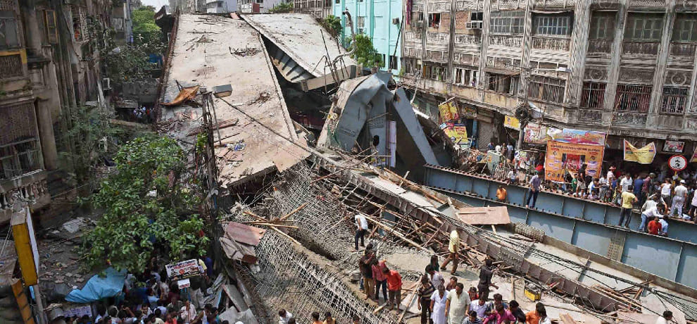 kolkata flyover collapsed made noida authority alert
