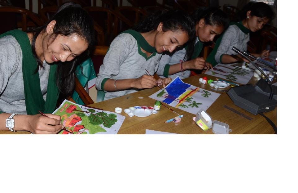 students show the telent in panting