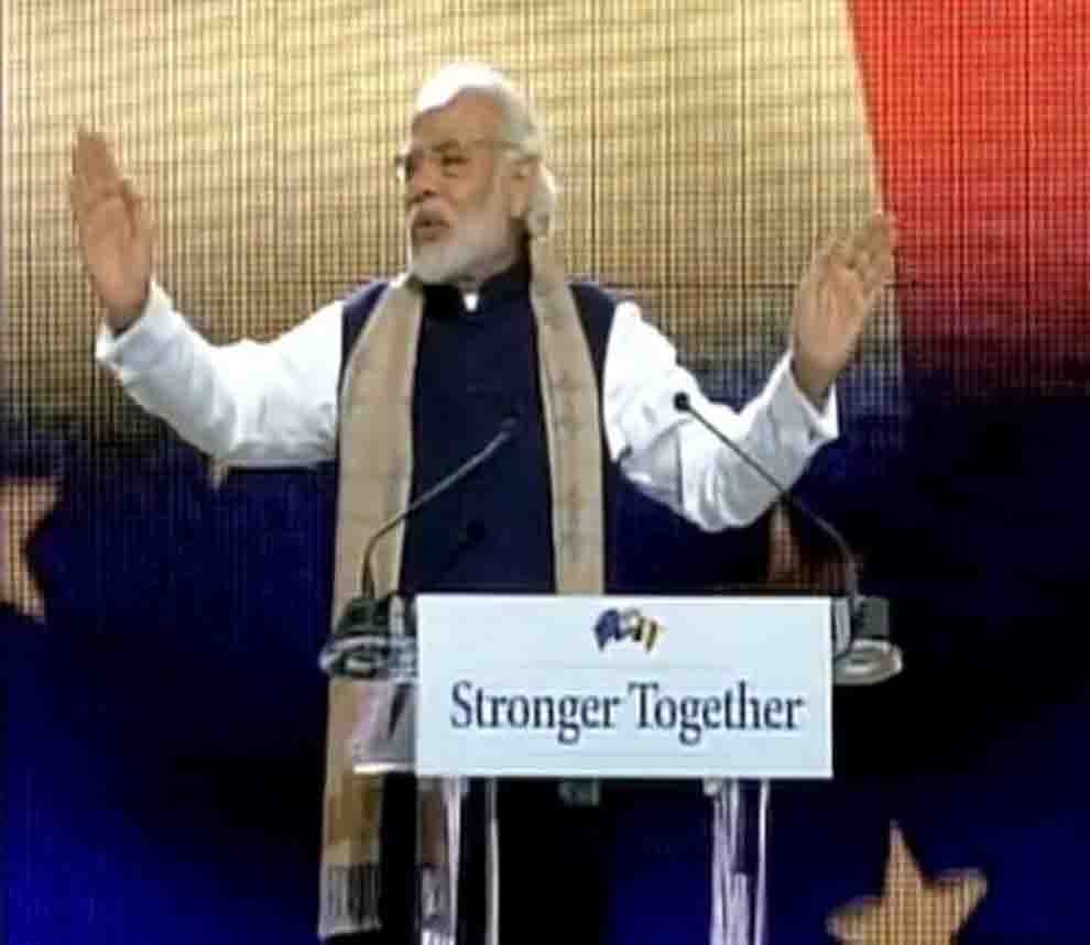 pm narendra modi addresses people  in Brussels