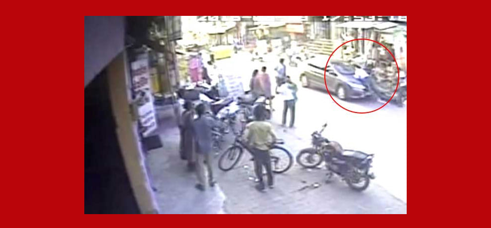 car traced that dragged a biker in gurgaon 