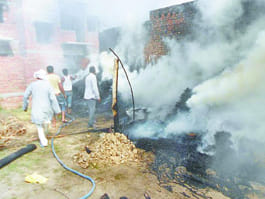 Thatch house fire
