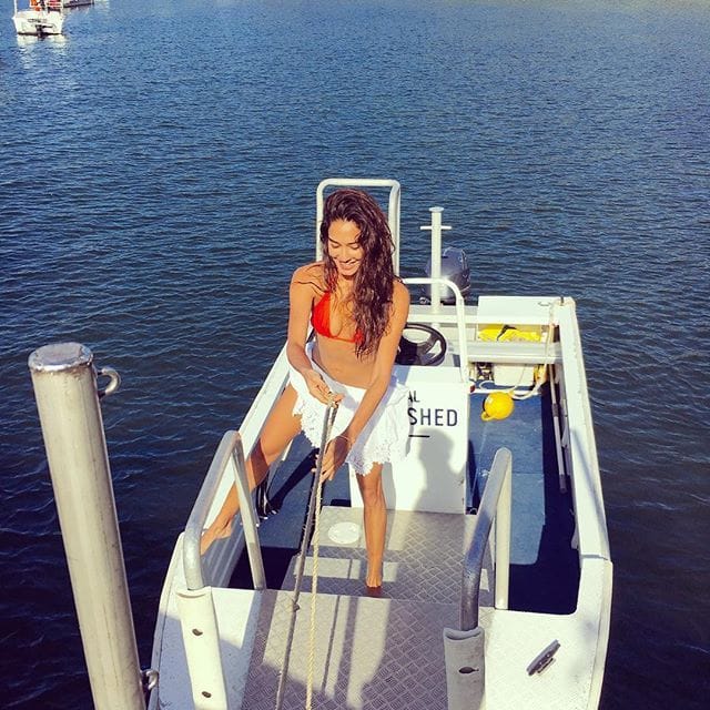 Lisa Haydon chilling on the beach