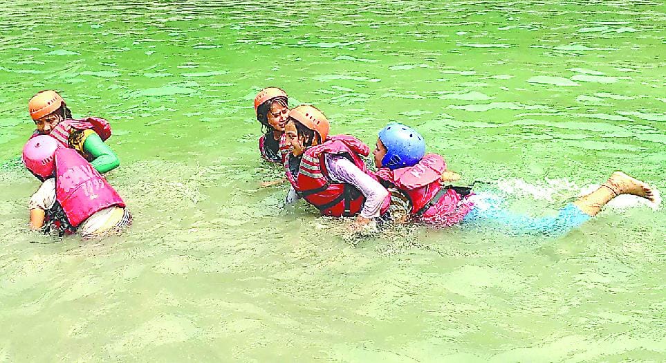 Students learned swimming