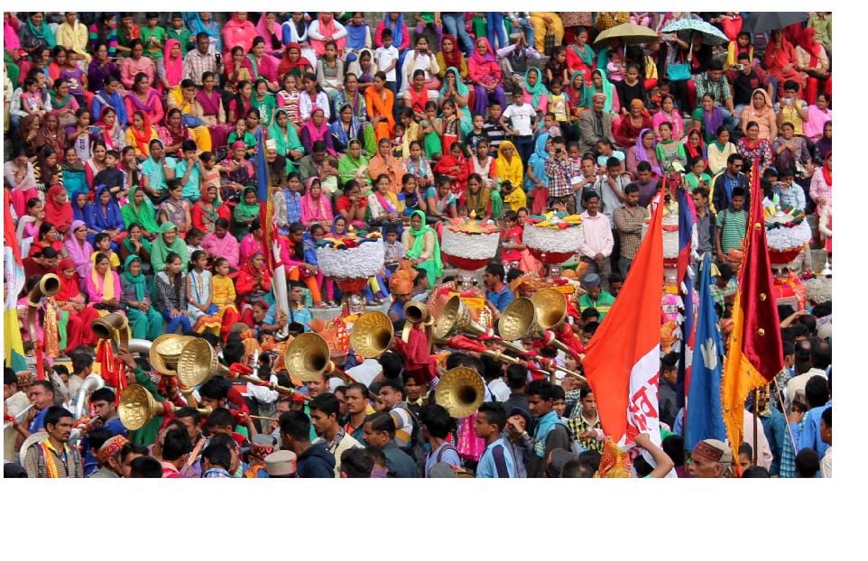to see the local devta people rushed out